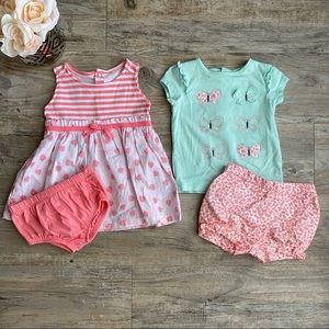 2 NEW Baby Girl Outfits 3-6 months